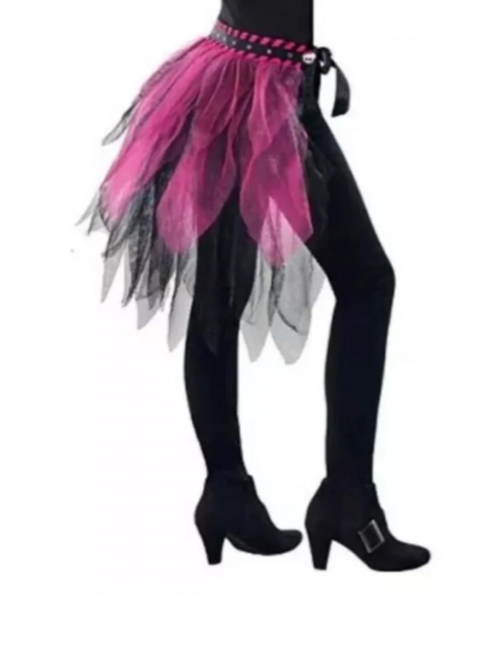 monster high Pink and Black Petal Tulle Costume Skirt